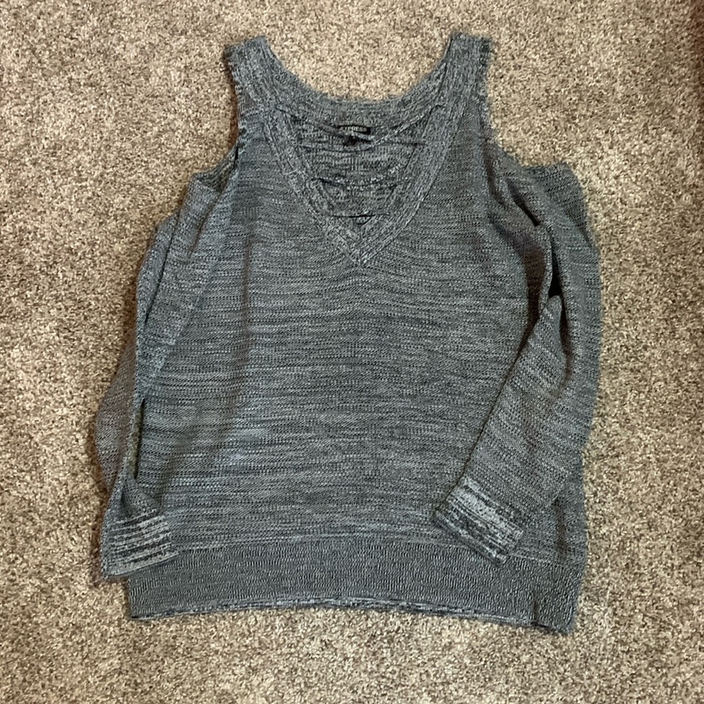 Grey open shoulder sweater - never worn